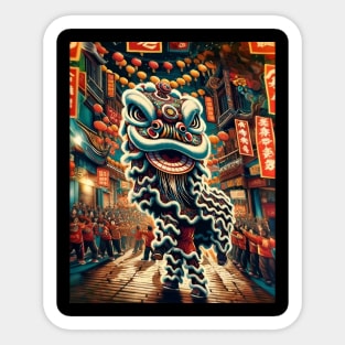 Lion Dance, Lion Dance in the Streets Sticker